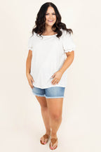 Feeling Ruched Top, Off-White