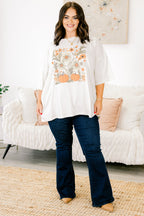 Field Of Flowers Boyfriend Tee, Ivory