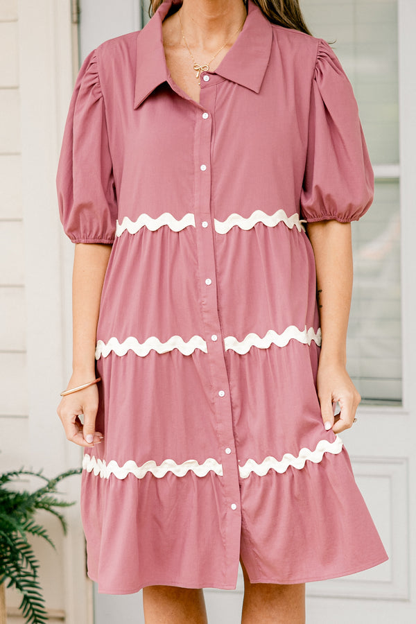 Fiery Hearts Dress, Mauve