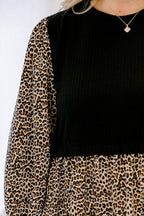 Find Love Again Kleid, Schwarzer Leopard