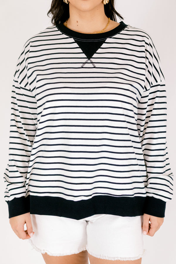 Fireside Feels Pullover, White/Black