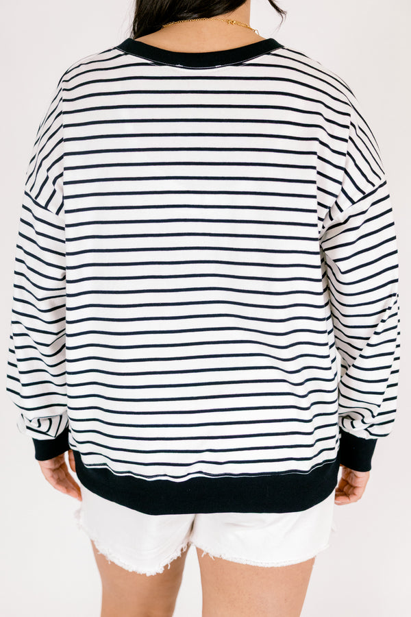 Fireside Feels Pullover, White/Black