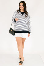Fireside Feels Pullover, White/Black