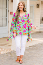 Floating Garden Tunic, Green Multi