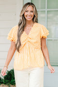 Florida Orange Trees Babydoll Top, Tangerine