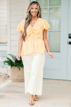 Florida Orange Trees Babydoll Top, Tangerine