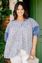 Flower Patch Boho Top, Denim
