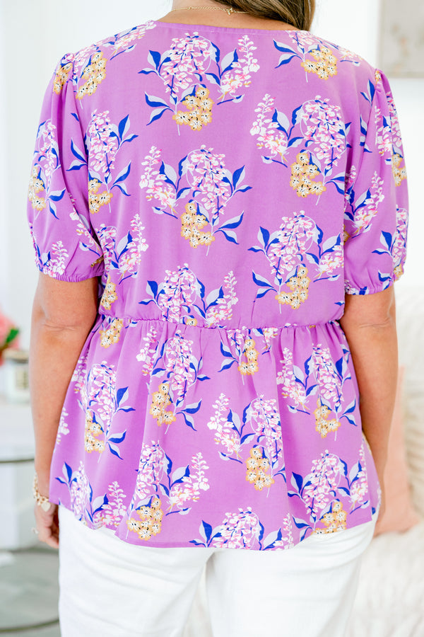 Flowers For Days Top, Purple