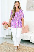 Flowers For Days Top, Purple