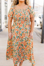 Flowers From The Garden Dress, Peach
