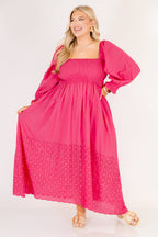 Fluttering Breeze Midi Dress, Hot Pink