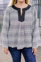 Free Like The Wind Top, Black Plaid