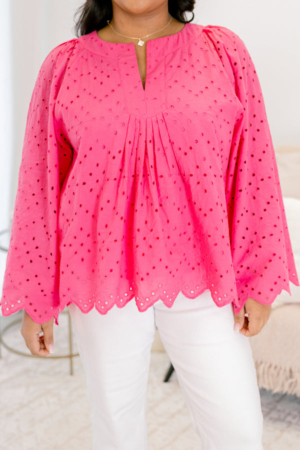 Free Like The Wind Top, Pink Lace