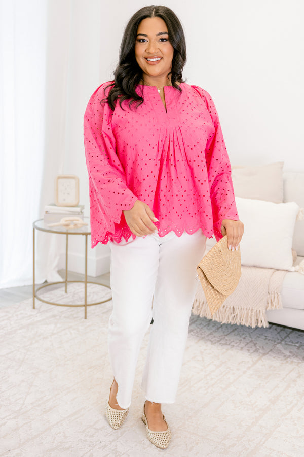 Free Like The Wind Top, Pink Lace