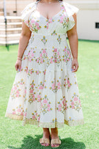 Verspieltes Landkleid, Creme