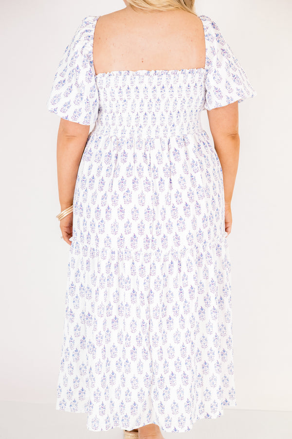 Garden Afternoon Dress, Cream Lilac