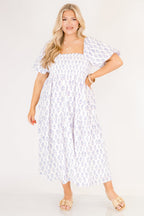 Garden Afternoon Dress, Cream Lilac