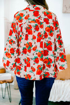 Garden Party Blouse, Red-Beige