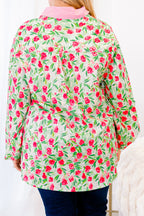 Garden Time Top, Green-Pink