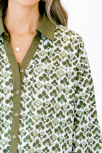 Garden Time Top, Green-White
