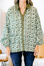 Garden Time Top, Green-White
