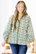 Garden Time Top, Green-White