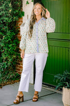 Garden Time Top, Yellow-Blue