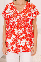 Garden View Top, Red
