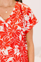 Garden View Top, Red
