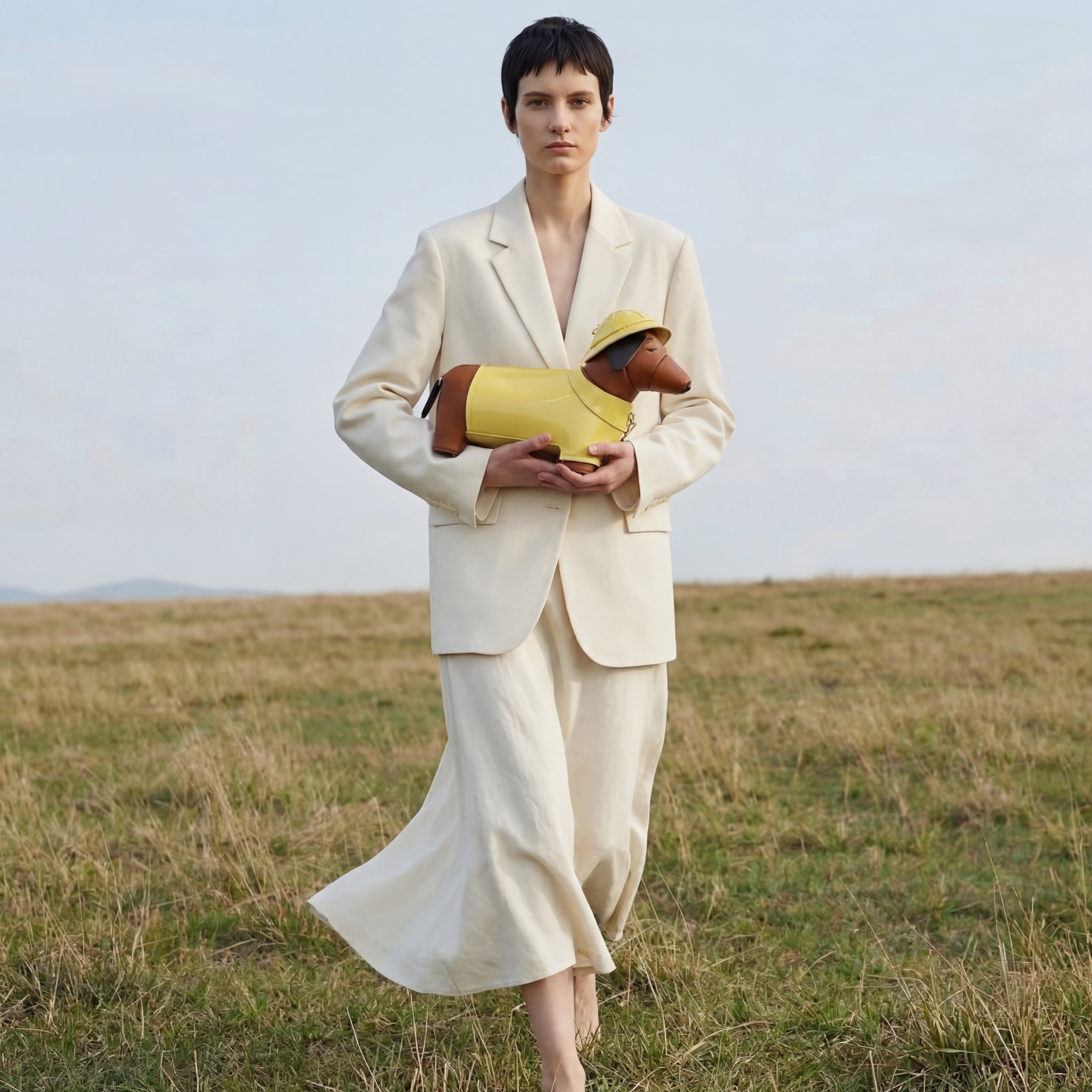 Dackel-Safari-Tasche aus veganem Leder