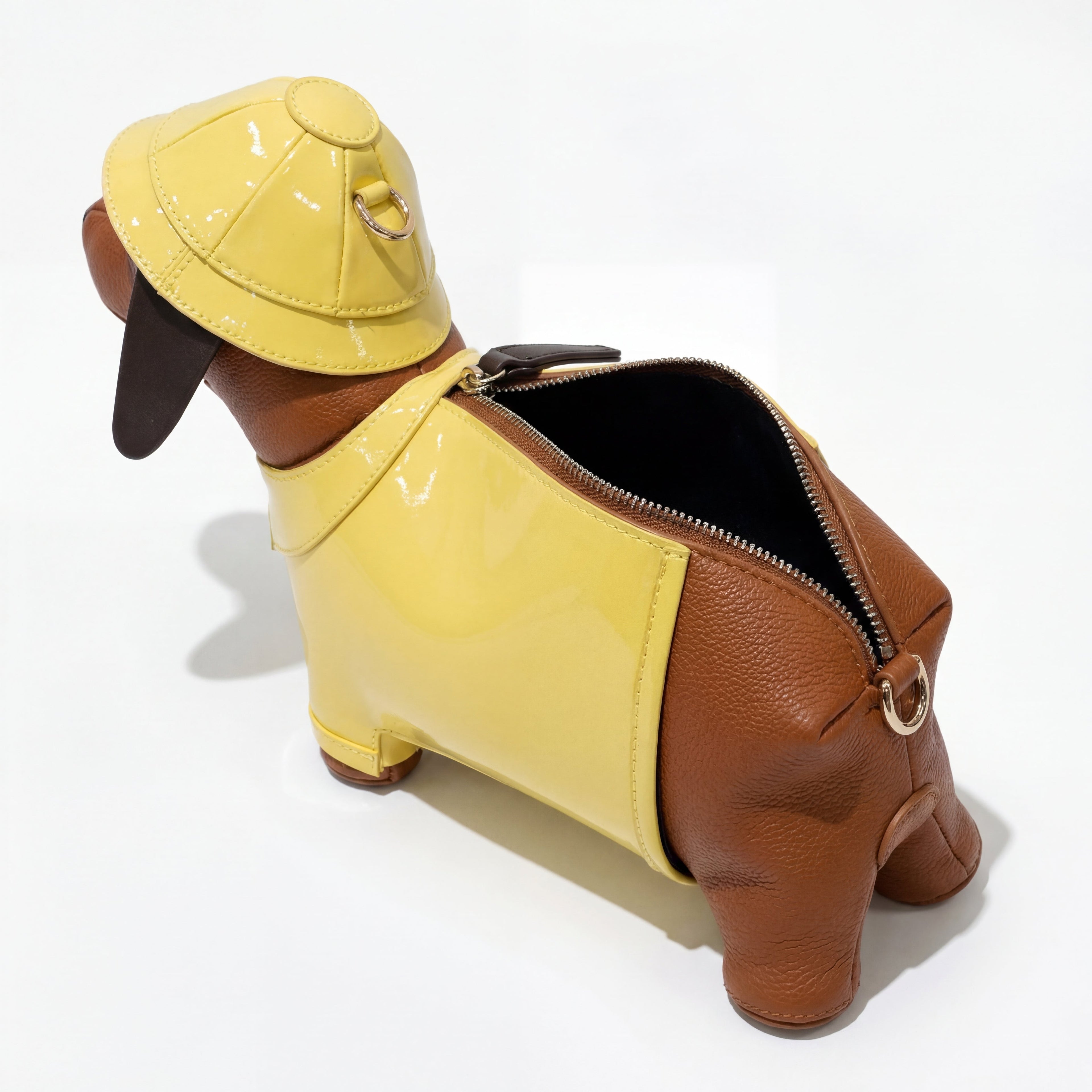Dackel-Safari-Tasche aus veganem Leder
