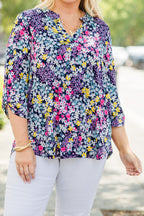 Gilded Lily Top, Navy Multi
