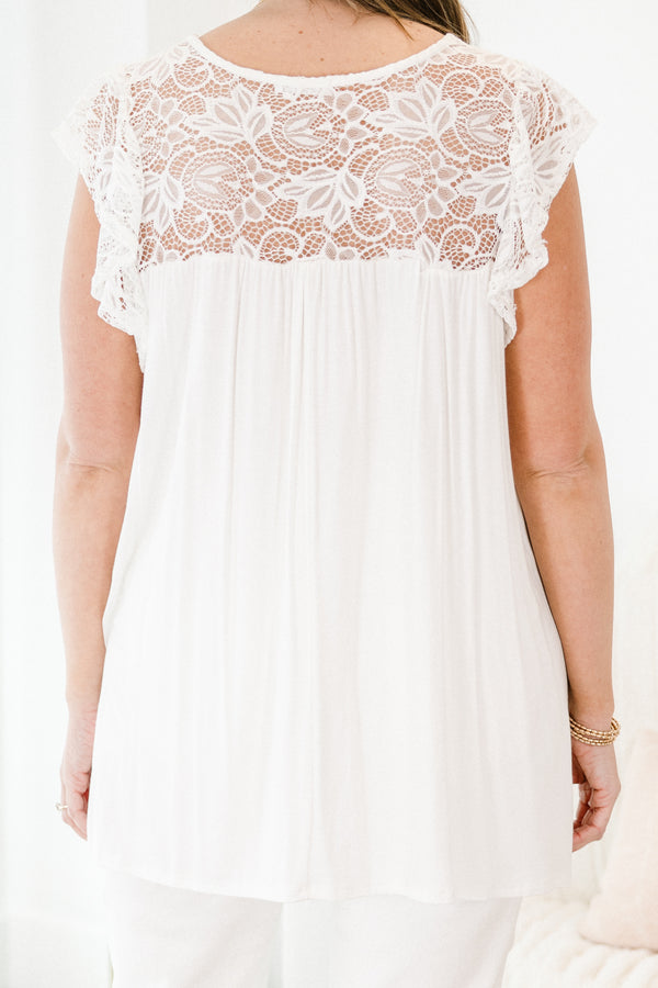 Give Me My Flowers Top, White