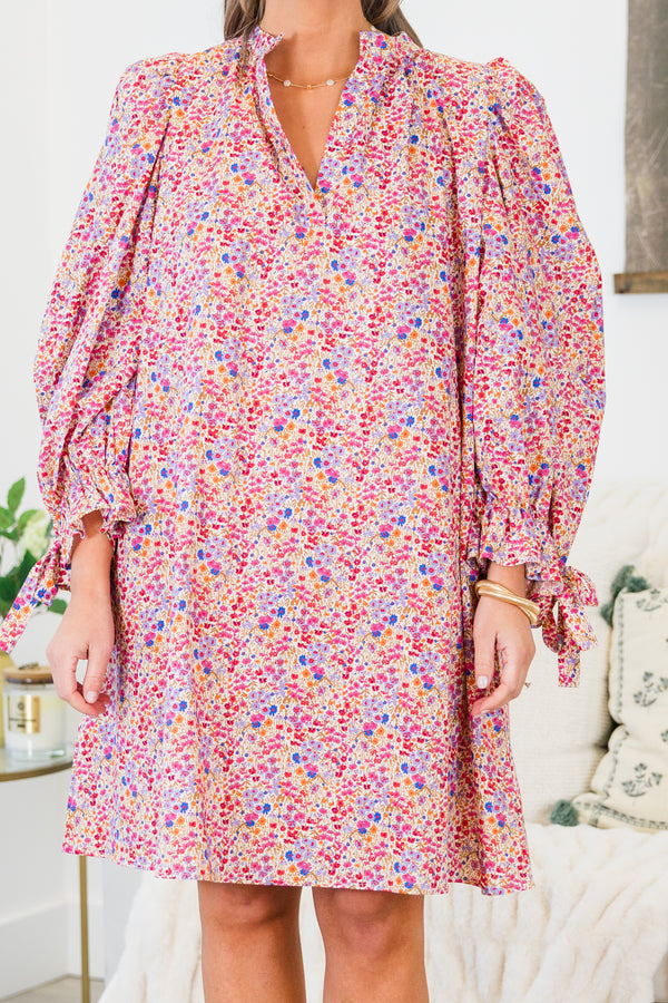 Glistening Lights Dress, Pink Floral