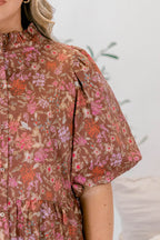 Go After It Top, Brown Floral