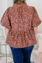 Go After It Top, Brown Floral