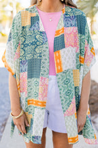 Going Coastal Babe Kimono, Navy Multi