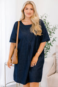 Keep Talking Dress, Dark Denim