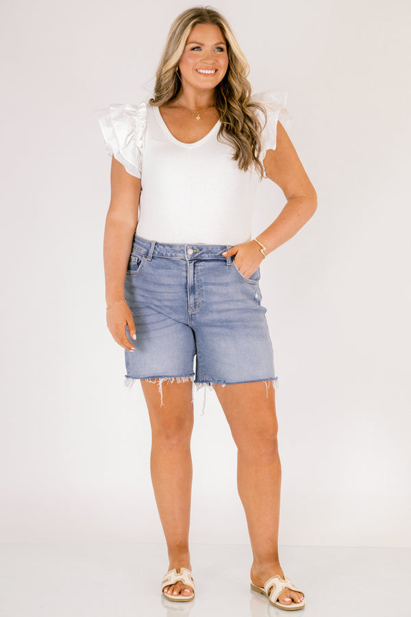 Golden Days Denim Shorts, Light Wash