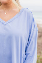 Good Things Take Time Romper, Blue
