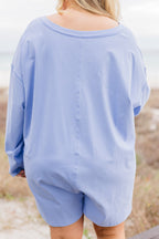 Good Things Take Time Romper, Blue