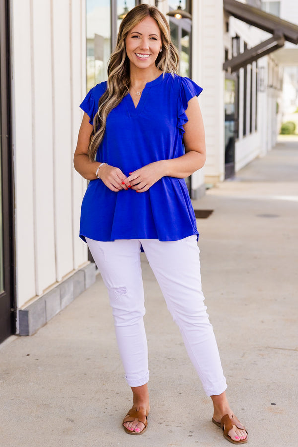 Grace Bay Top, Royal Blue