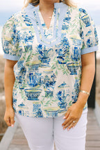 Graceful Beauty Top, Blue