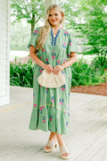 Graceful Blooms Dress, Green