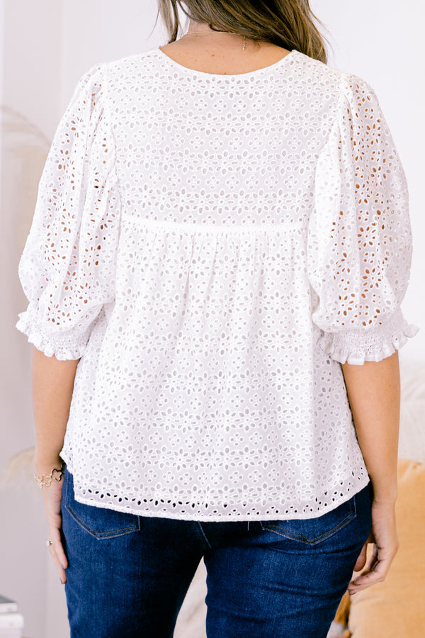 Graceful In Lace Top, White