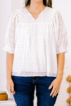 Graceful In Lace Top, White