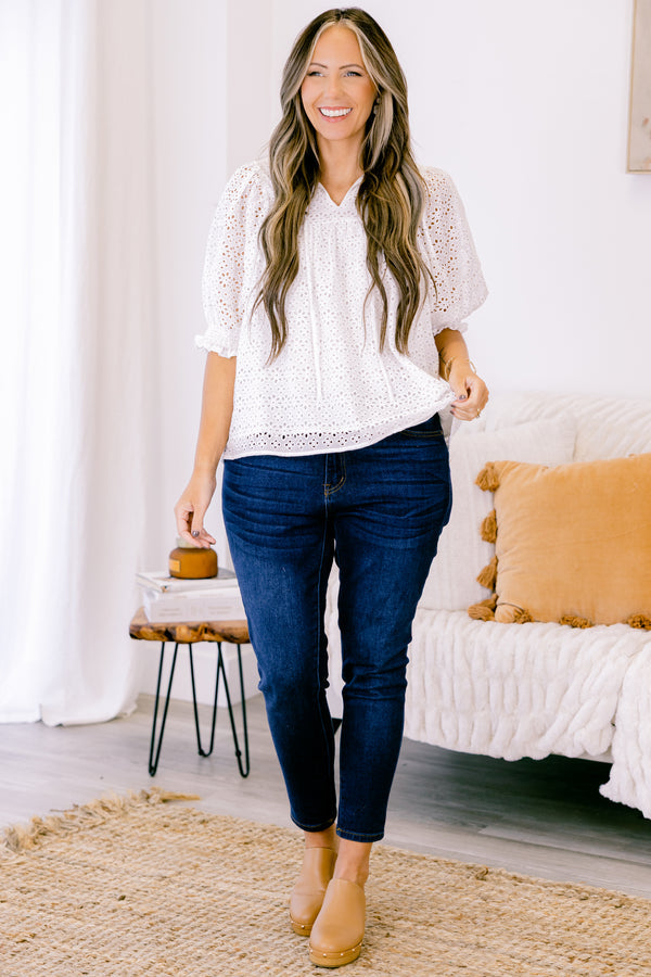 Graceful In Lace Top, White