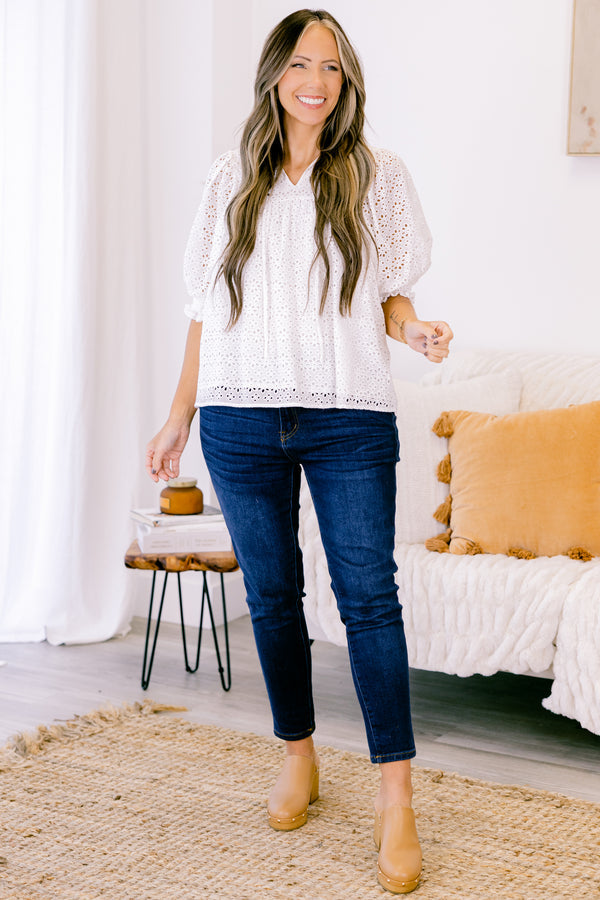 Graceful In Lace Top, White
