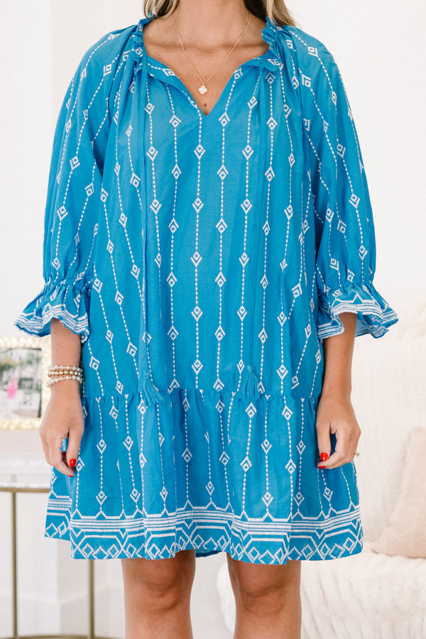 Grateful Life Dress, Azule Blue