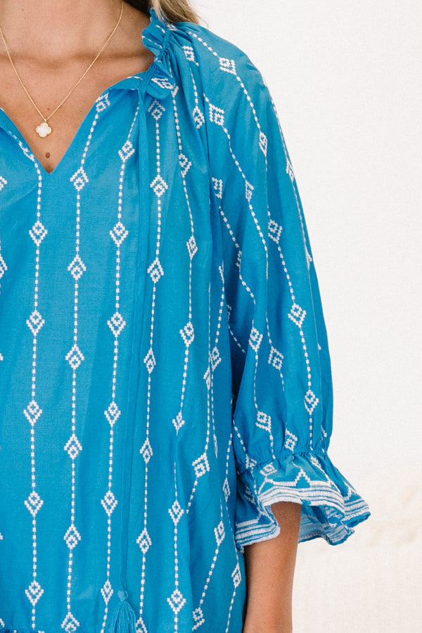 Grateful Life Dress, Azule Blue